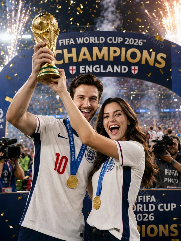 Couple Football Trophy Celebrations