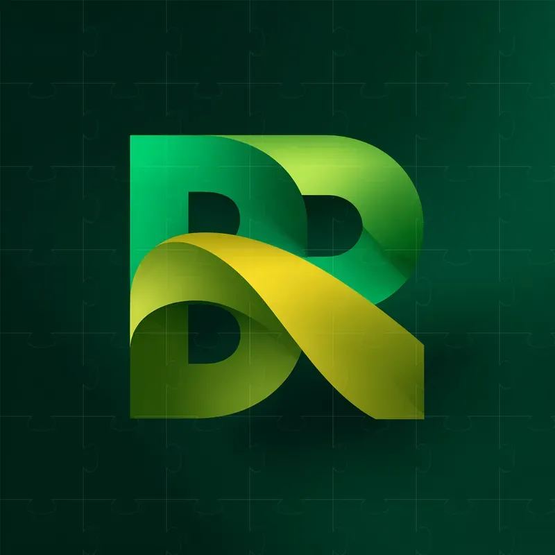 Minimalistic Ribbon Letter Logos