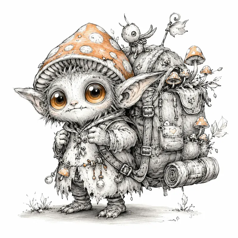 Cute Creepy Scribble Monsters Art