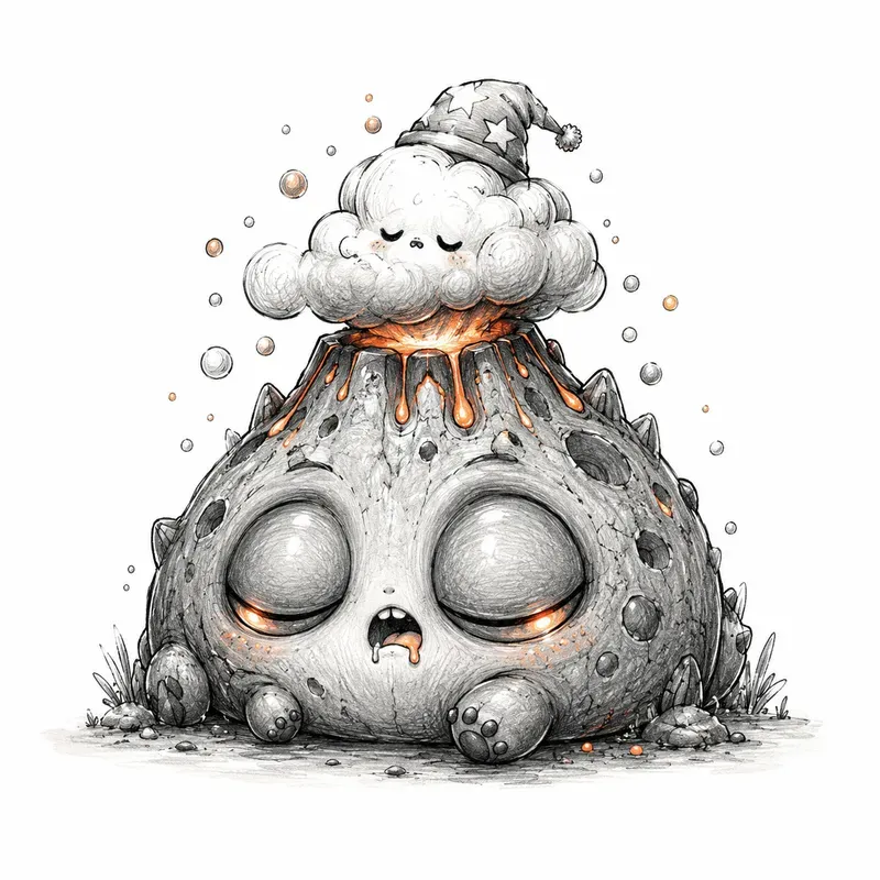 Cute Creepy Scribble Monsters Art