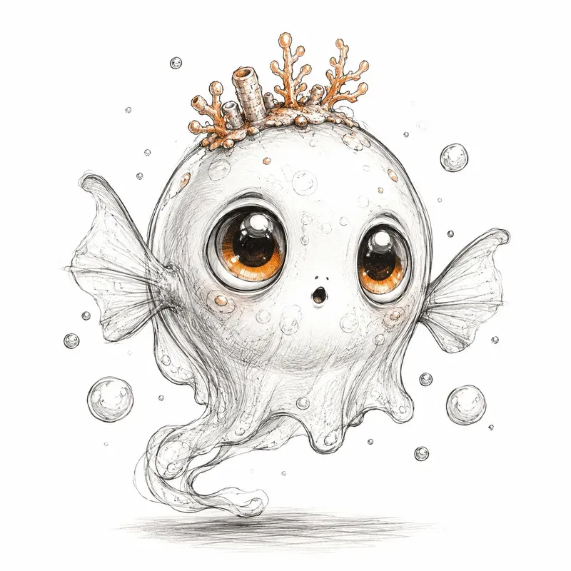Cute Creepy Scribble Monsters Art