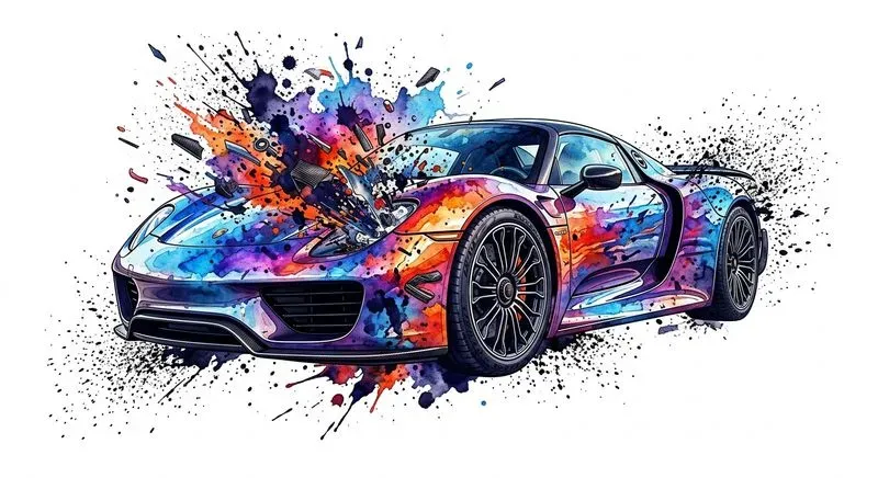 Dynamic Ink Splash Graphic Art
