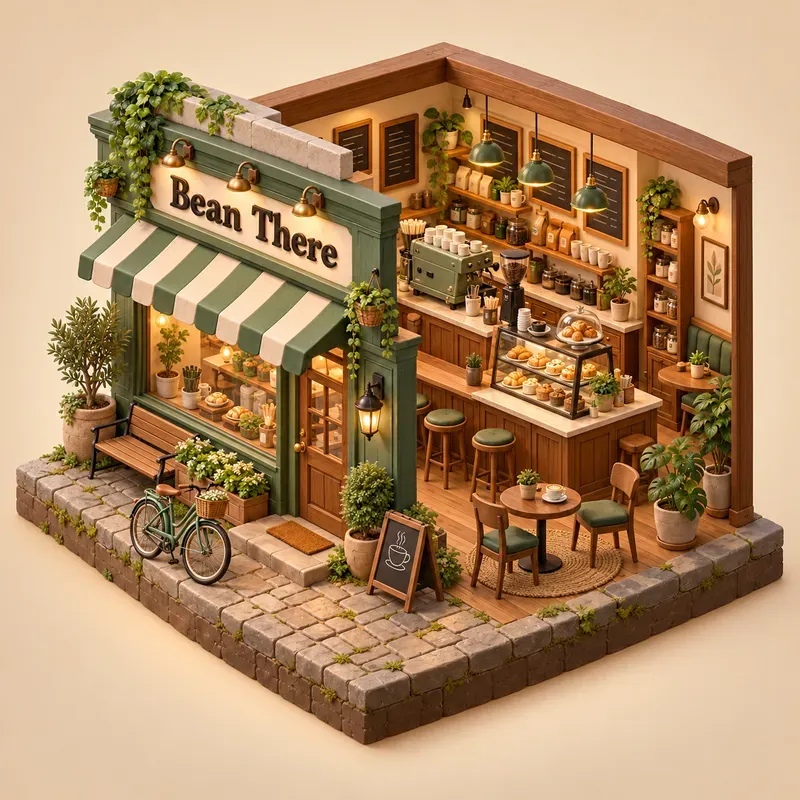 Isometric 3D Mini Shops For Any Businesses