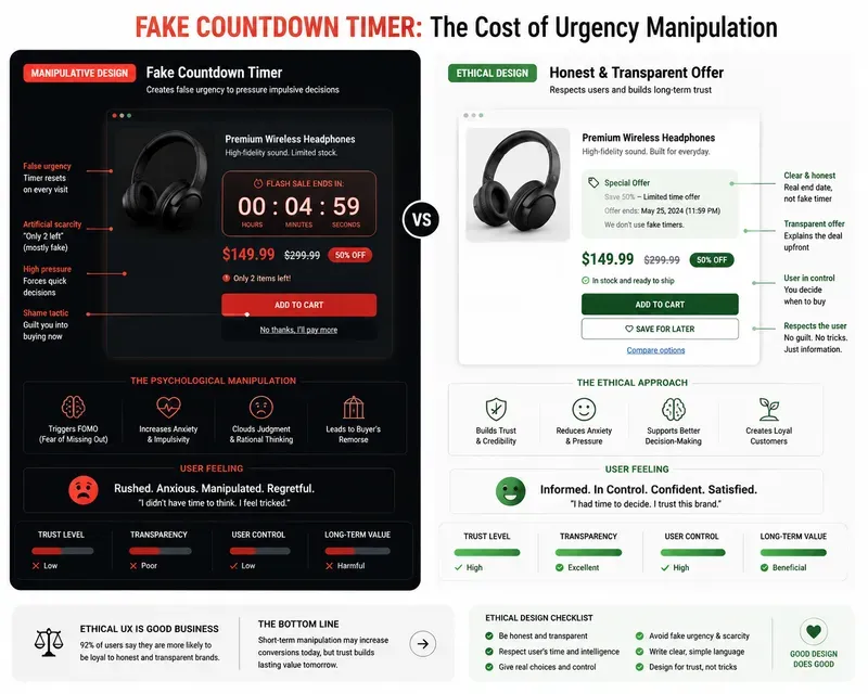 Dark Patterns Vs Ethical Design Visuals
