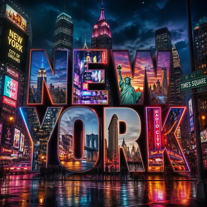 Cyberpunk Travel Typography