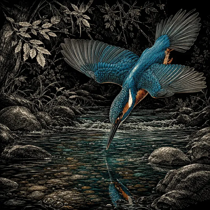 Midnight Scratch Art Wildlife