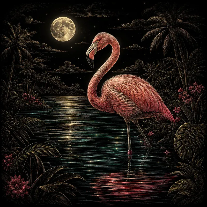 Midnight Scratch Art Wildlife