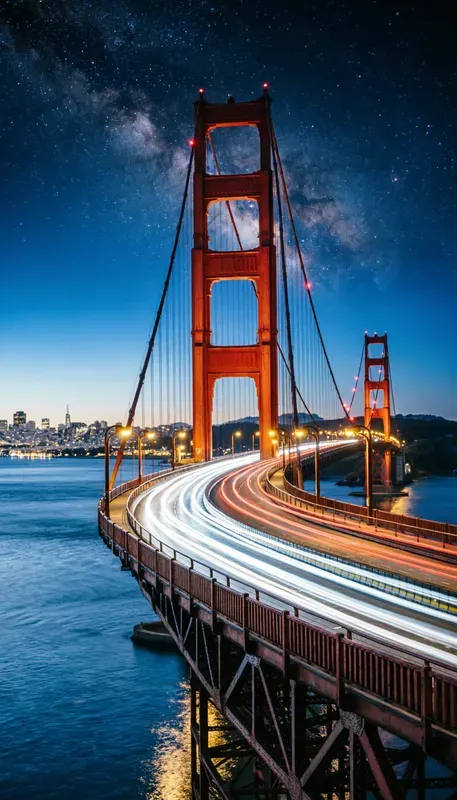 Stunning Night Traffic Light Trails