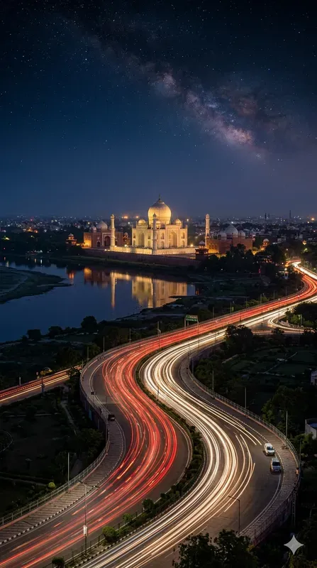 Stunning Night Traffic Light Trails