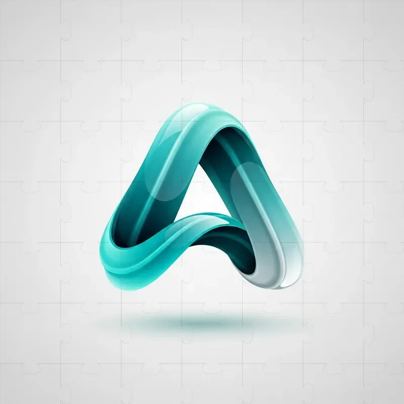 Futuristic 3D Ribbon Letter Logos