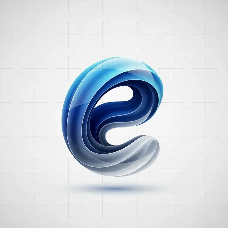 Futuristic 3D Ribbon Letter Logos
