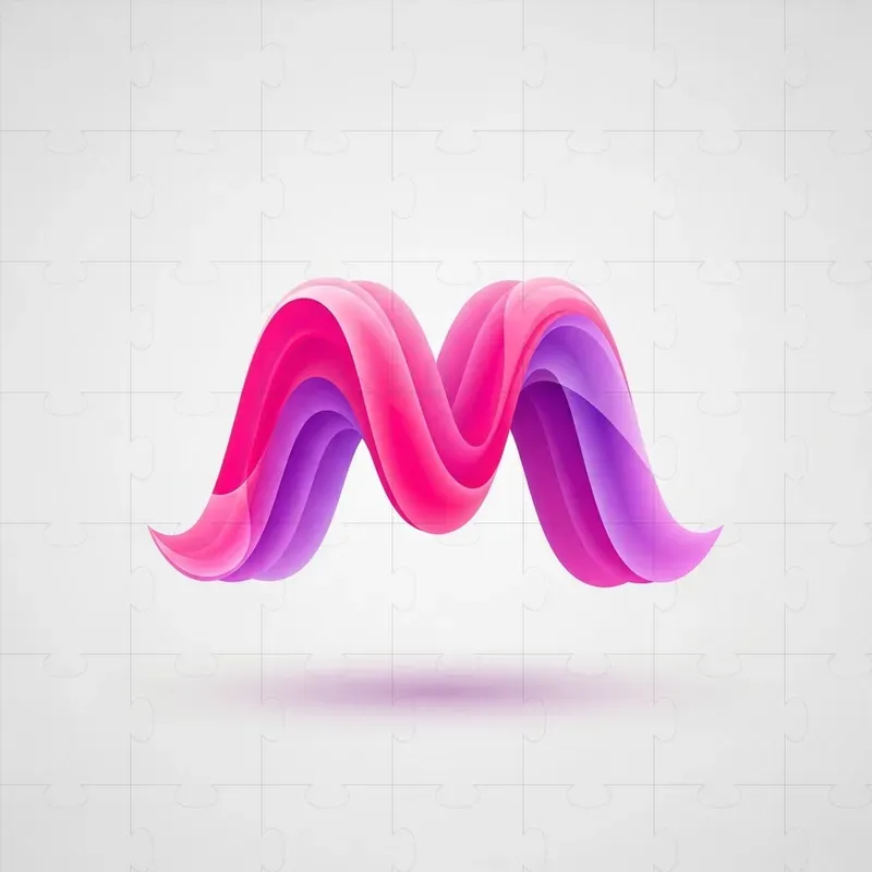 Futuristic 3D Ribbon Letter Logos