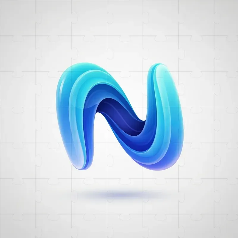 Futuristic 3D Ribbon Letter Logos