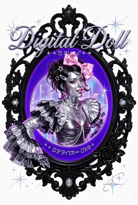 Y2k Cameo Surreal Pop Poster Art