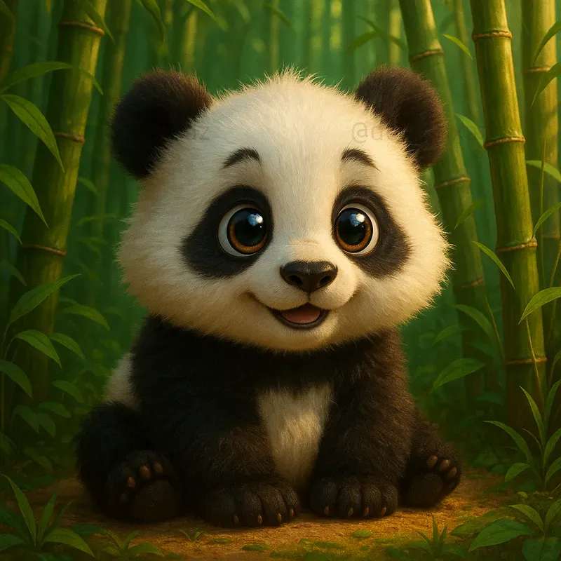 Cute Baby Animals In Fantasy Scene