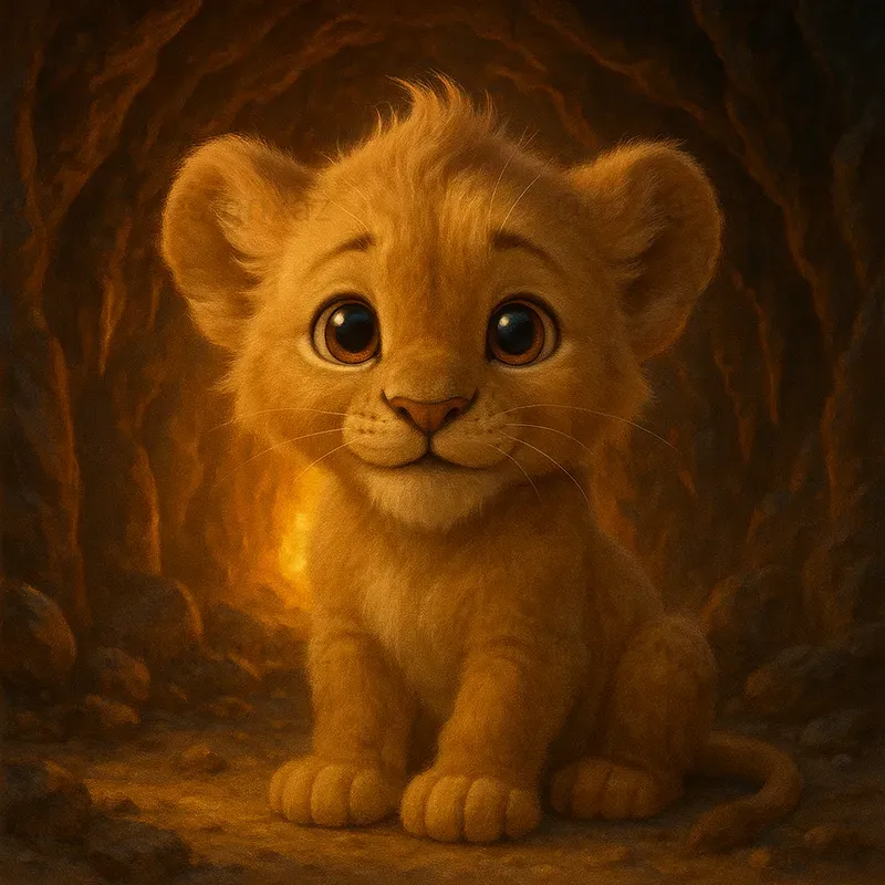 Cute Baby Animals In Fantasy Scene