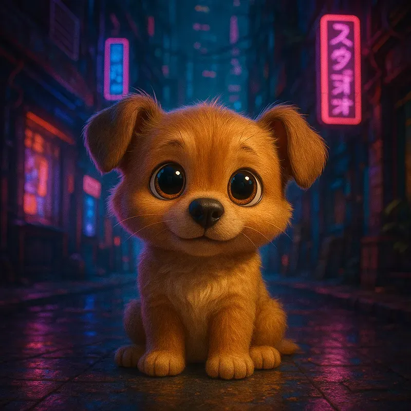 Cute Baby Animals In Fantasy Scene