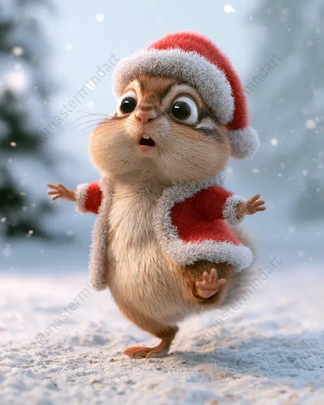 3D Santa Animal Characters