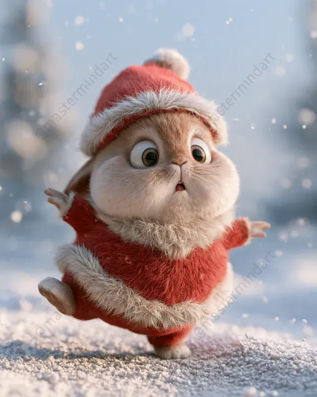 3D Santa Animal Characters