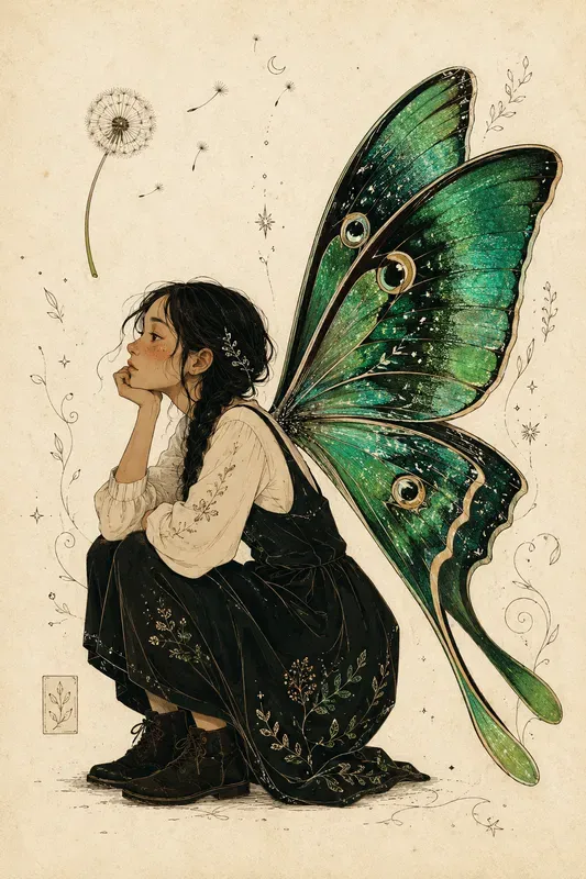 Whimsical Winged Character Art