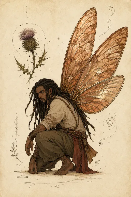 Whimsical Winged Character Art