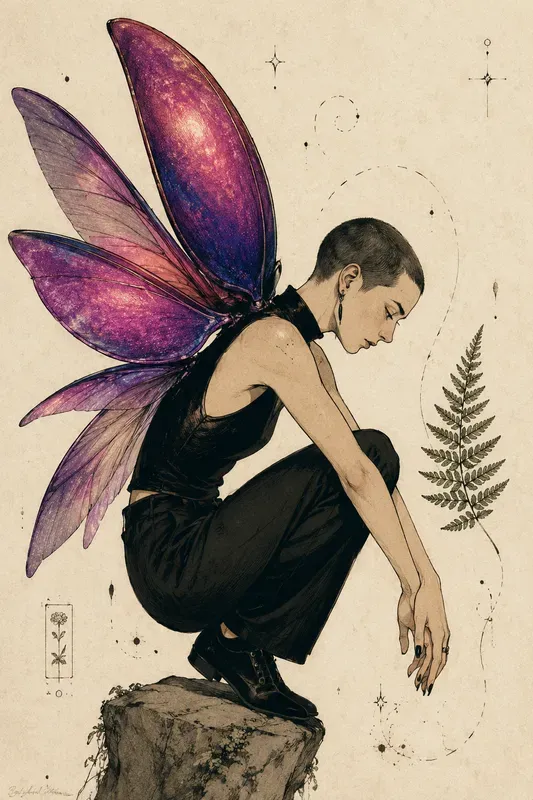 Whimsical Winged Character Art