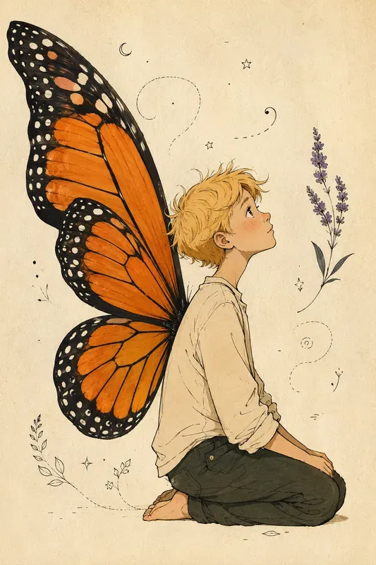 Whimsical Winged Character Art