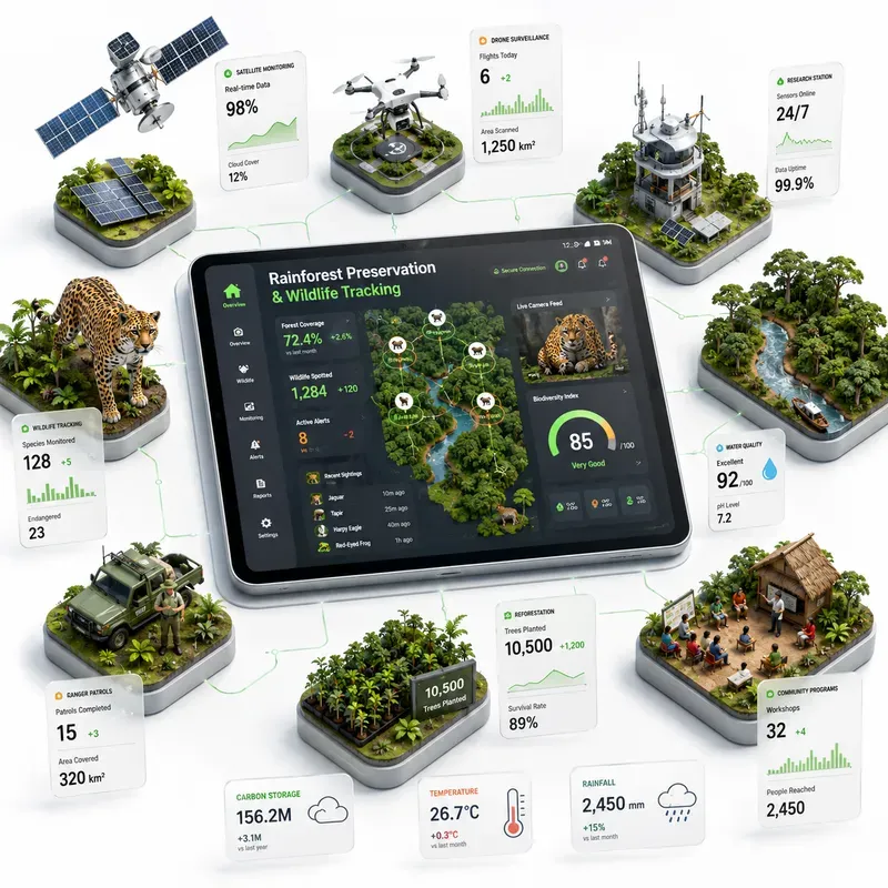 3D Isometric Tech UI Dashboards