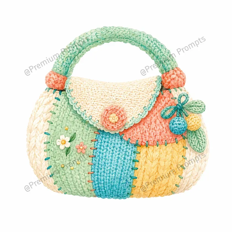 Artisanal Amigurumi Watercolor Cliparts