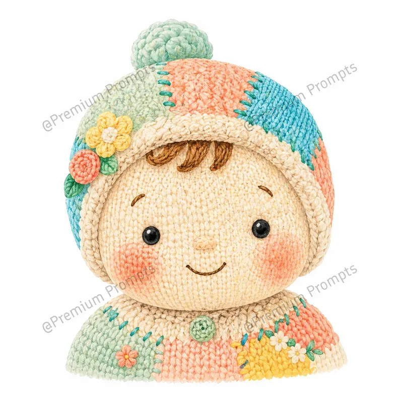 Artisanal Amigurumi Watercolor Cliparts