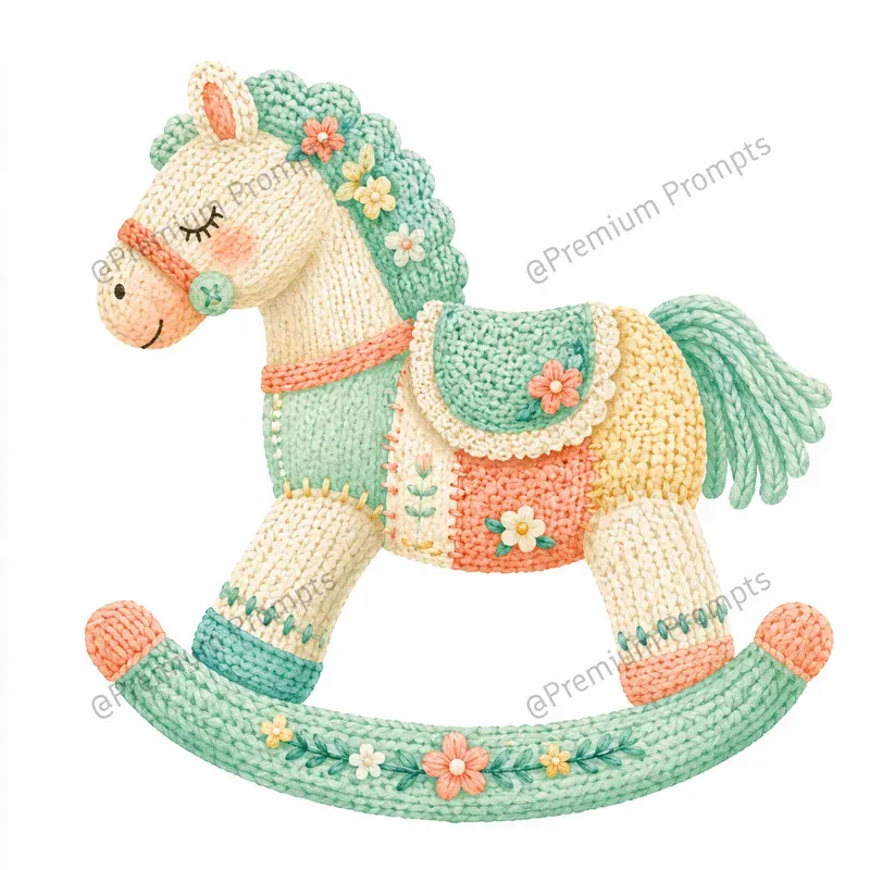 Artisanal Amigurumi Watercolor Cliparts