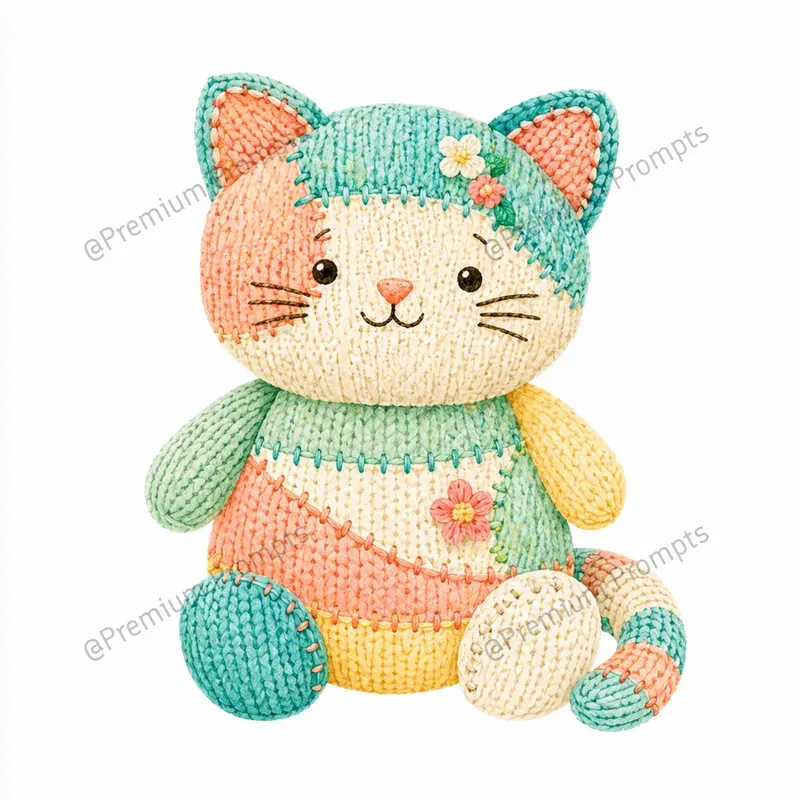 Artisanal Amigurumi Watercolor Cliparts