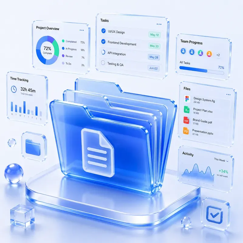 Premium Glass Folder 3D Icons Packs