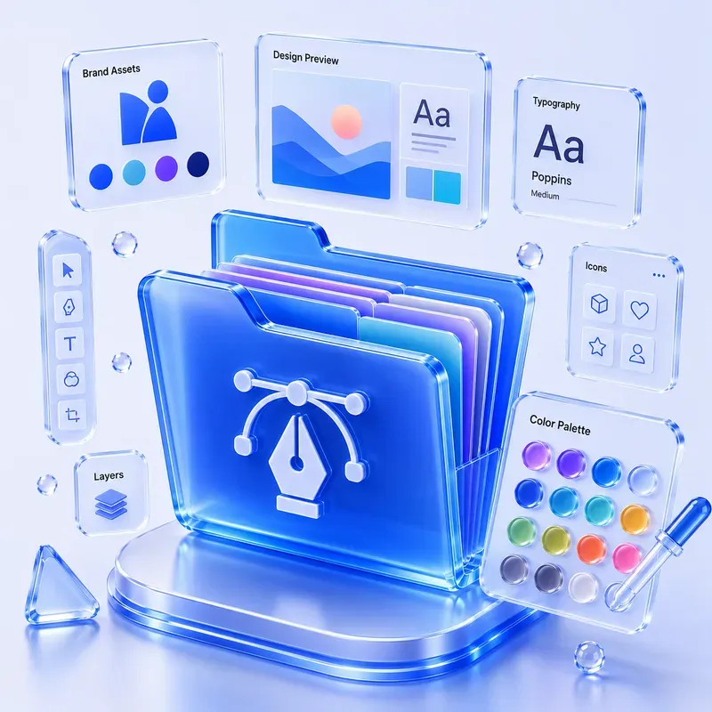 Premium Glass Folder 3D Icons Packs