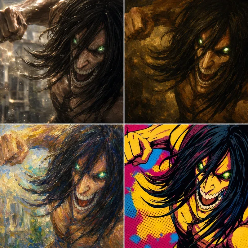 4 Style Anime Artistic Comparisons
