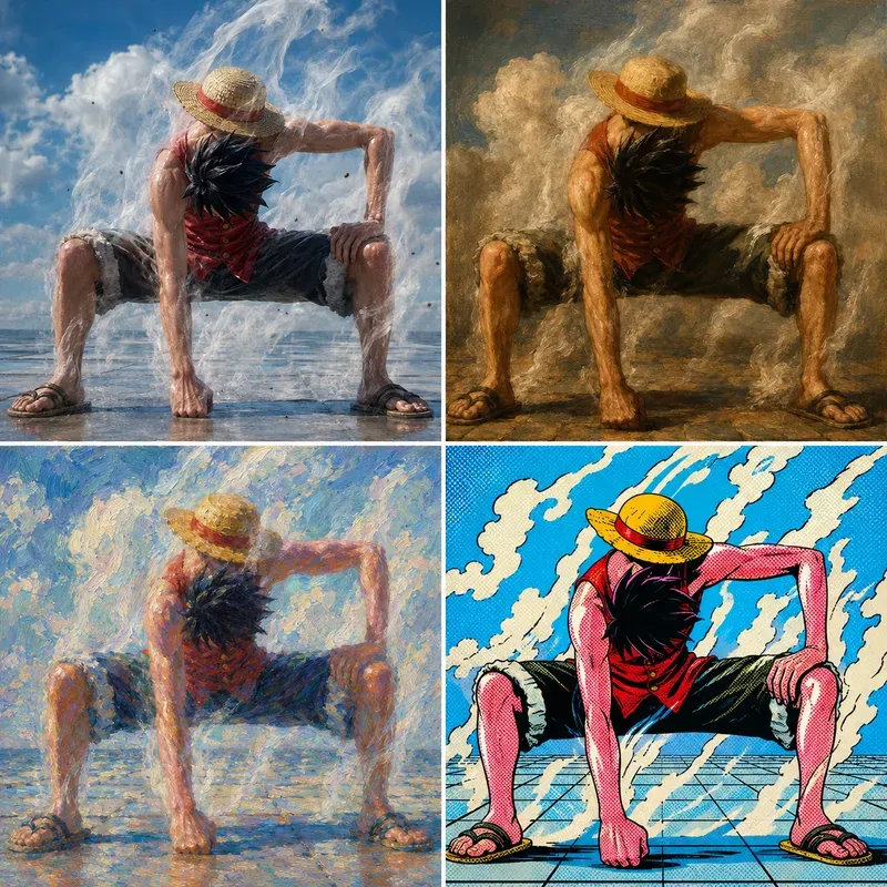 4 Style Anime Artistic Comparisons