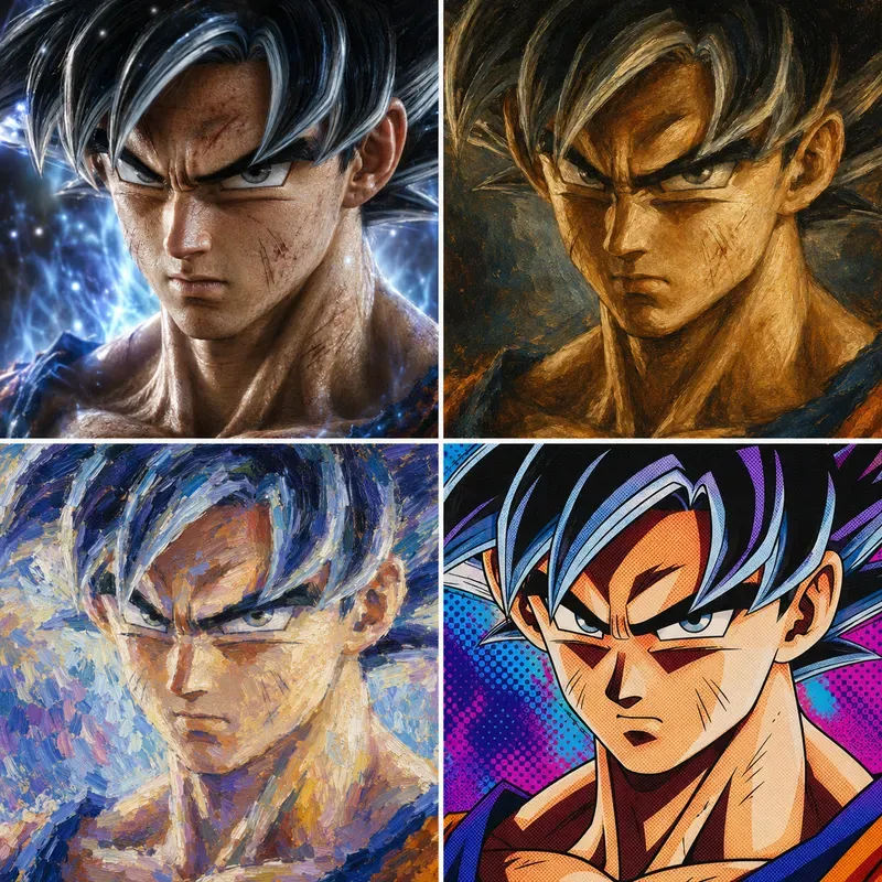 4 Style Anime Artistic Comparisons