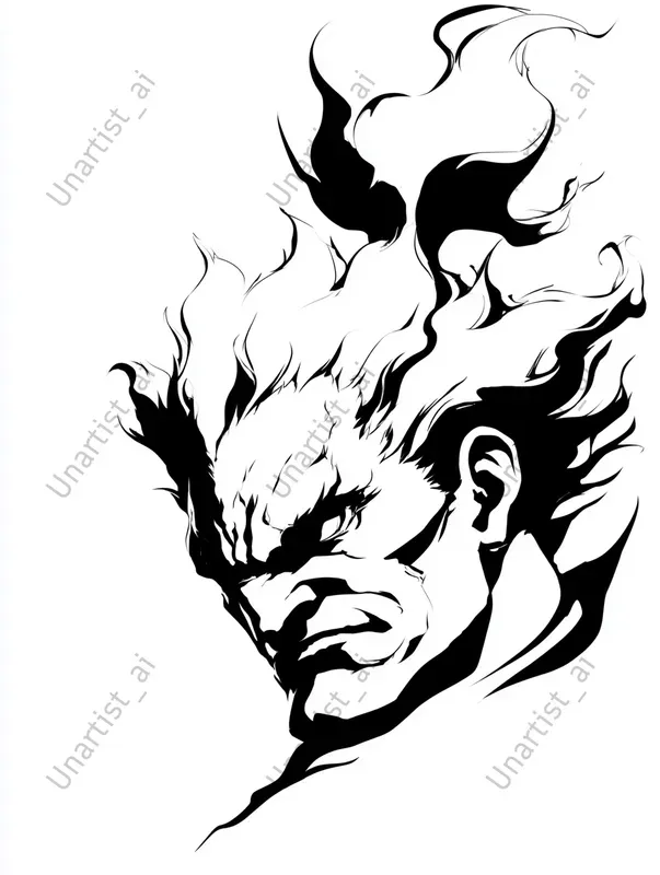 Street Fighter Minimal Line Art Portraits