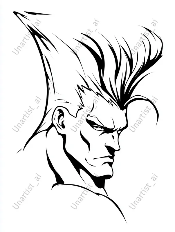 Street Fighter Minimal Line Art Portraits