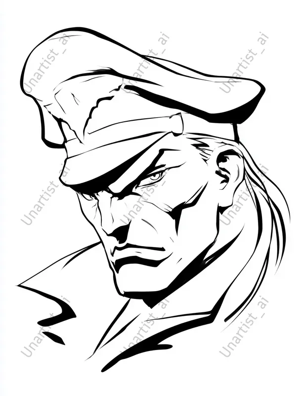 Street Fighter Minimal Line Art Portraits