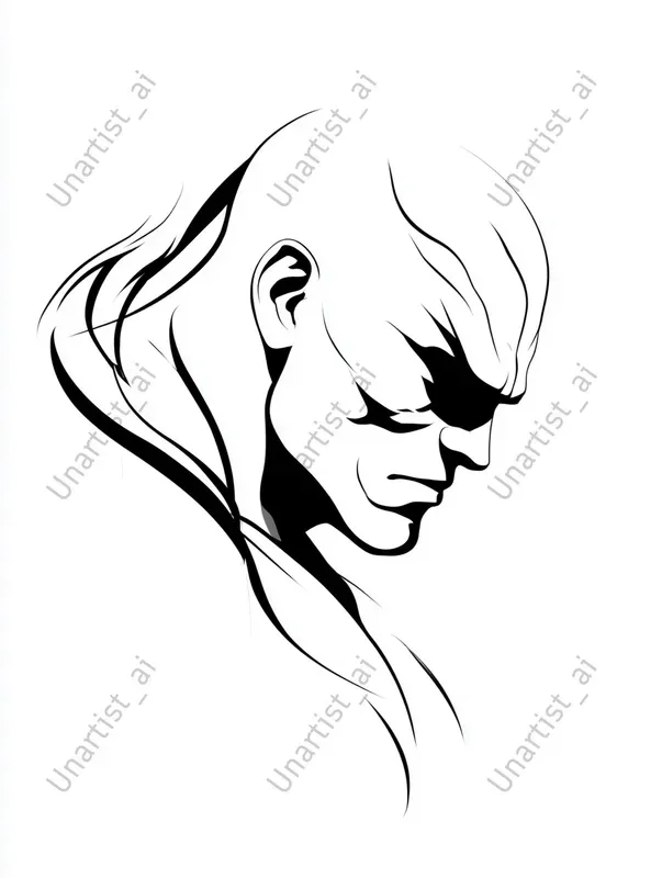 Street Fighter Minimal Line Art Portraits