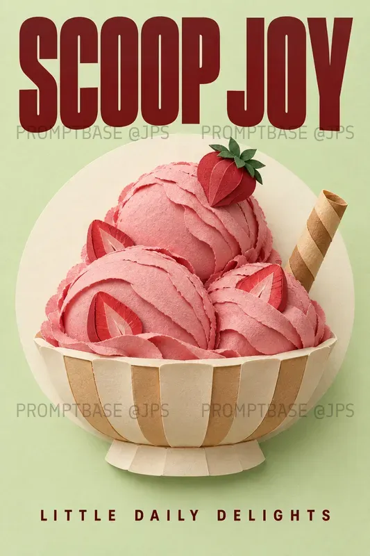 Sculpted Paper Food Posters