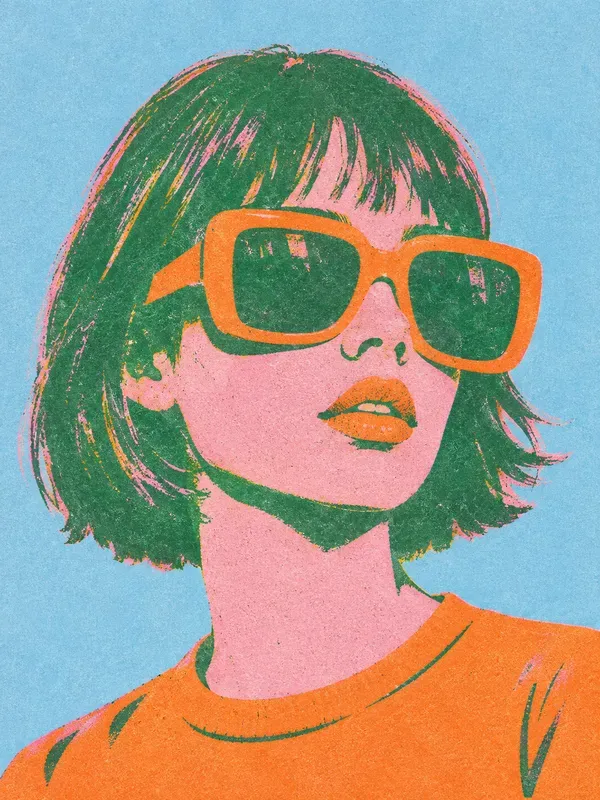 Vintage Risograph Pop Art Prints