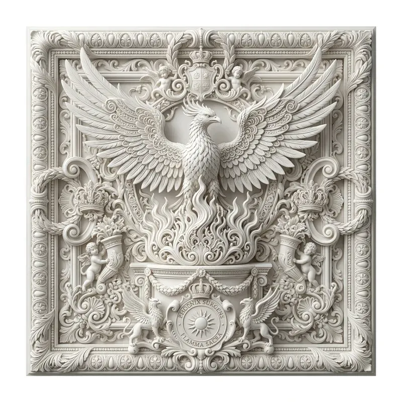 Royal White Embossed Filigree Masters