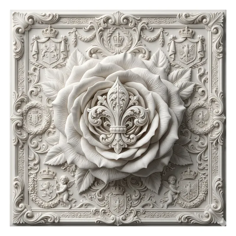 Royal White Embossed Filigree Masters