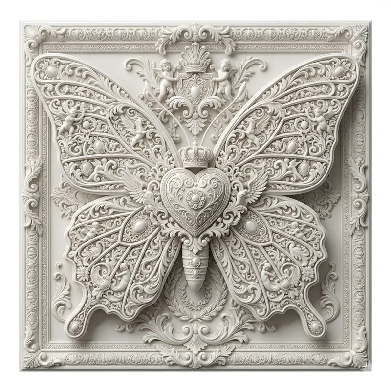 Royal White Embossed Filigree Masters
