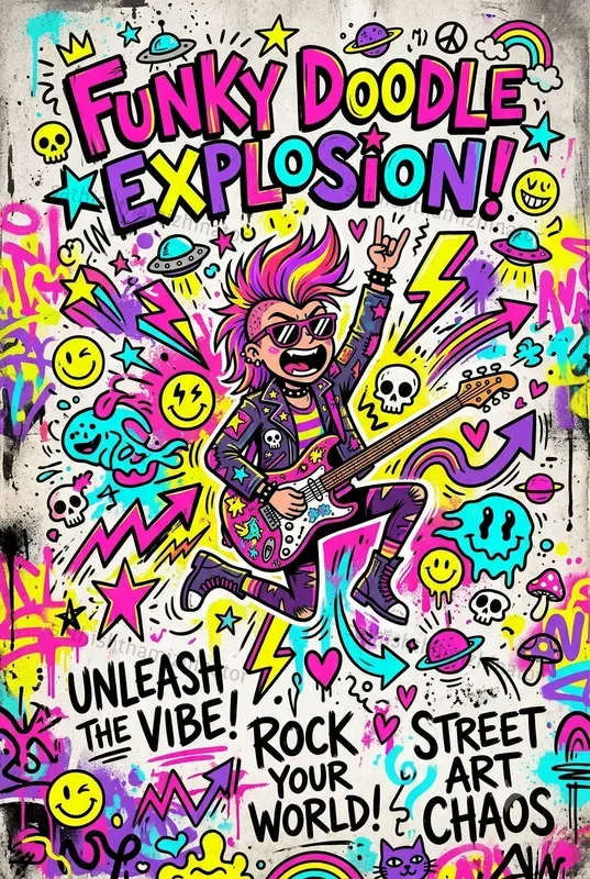 Funky Doodle Explosion Posters