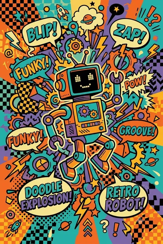 Funky Doodle Explosion Posters
