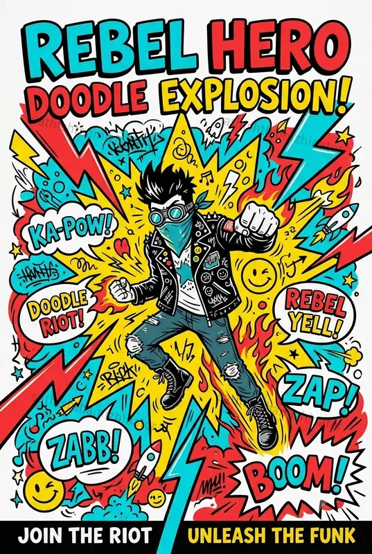 Funky Doodle Explosion Posters