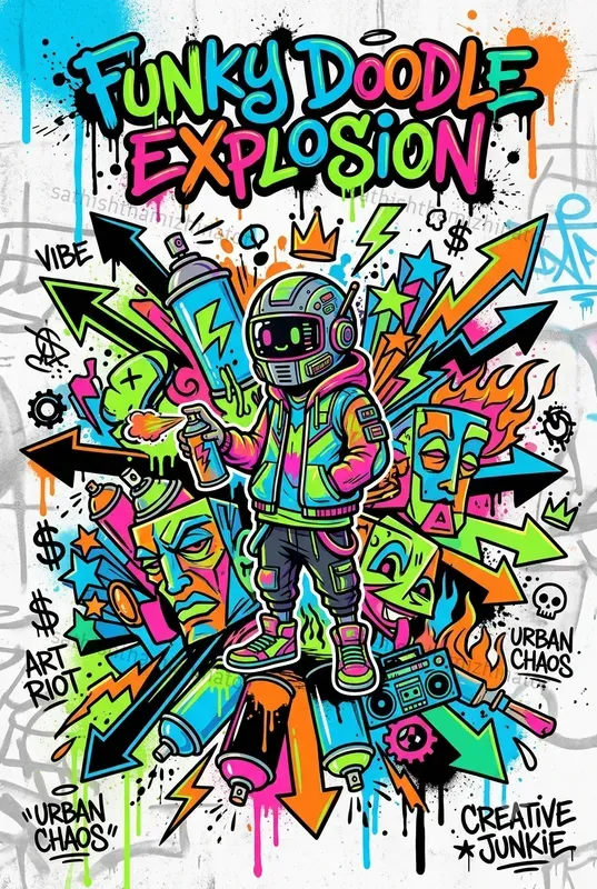 Funky Doodle Explosion Posters